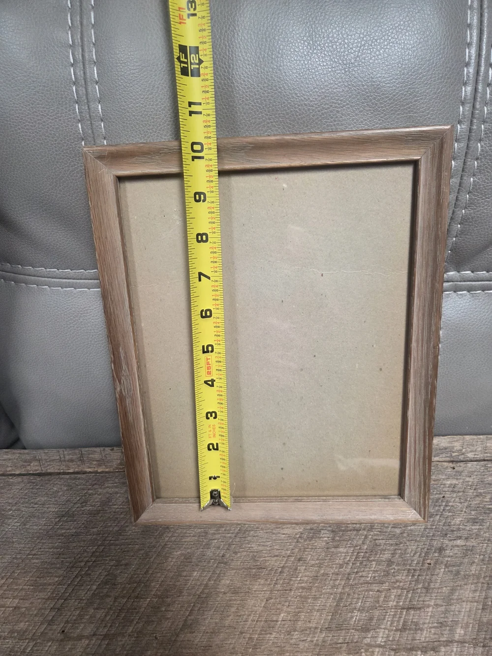 Vintage Solid Oak Wood 8x10 Picture Frame w/ Brown Velvet Easel Back Stand B1L